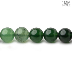8mm Serpentine Plain Round Beads 16 inch 51 pieces 1mm Large Hole AA