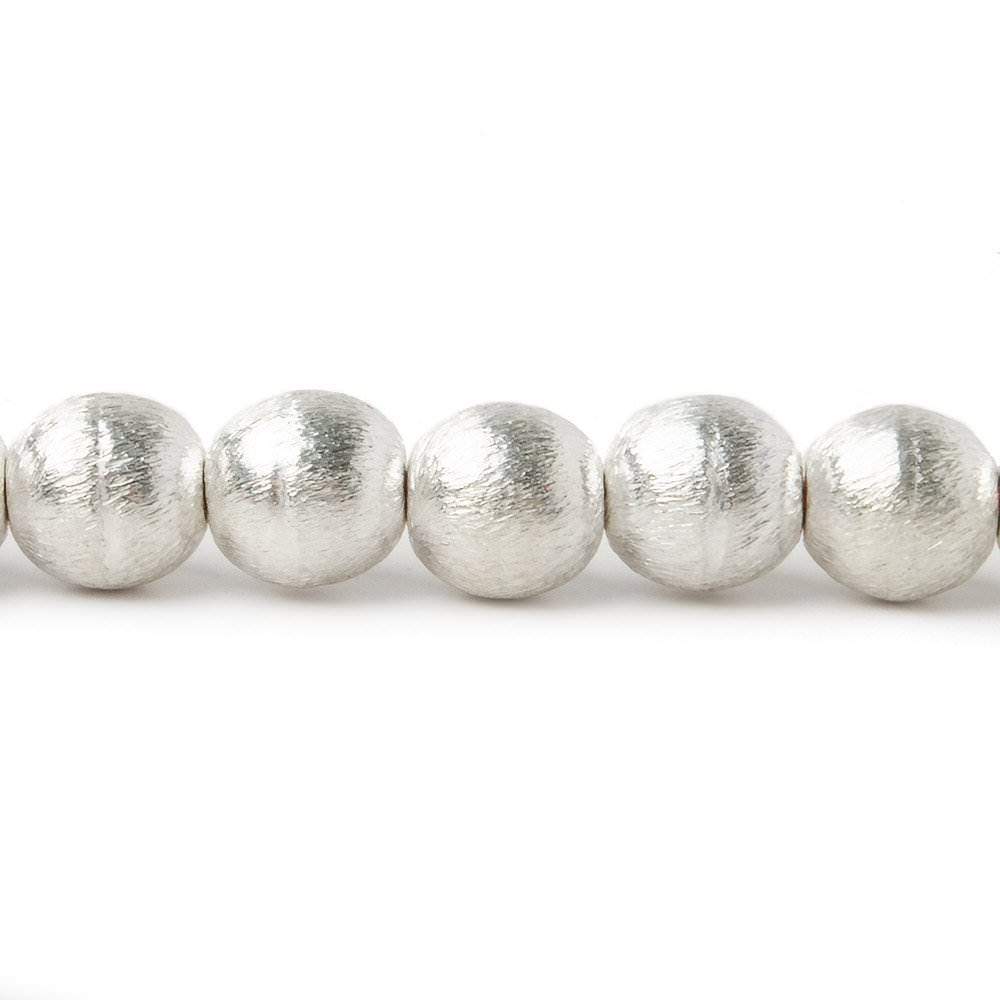 8mm Silver plated Copper Brushed Round Beads 8 inch 25 pcs (ONLINE ORDER ONLY)