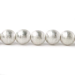 8mm Silver plated Copper Brushed Round Beads 8 inch 25 pcs (ONLINE ORDER ONLY)