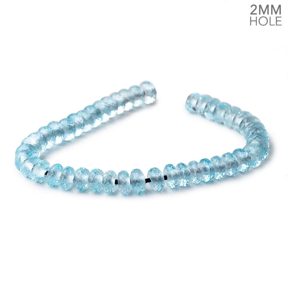 8mm Sky Blue Topaz 2mm Large Hole Faceted Rondelles 8 inch 44 Beads AA (ONLINE ORDER ONLY)
