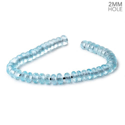 8mm Sky Blue Topaz 2mm Large Hole Faceted Rondelles 8 inch 44 Beads AA (ONLINE ORDER ONLY)