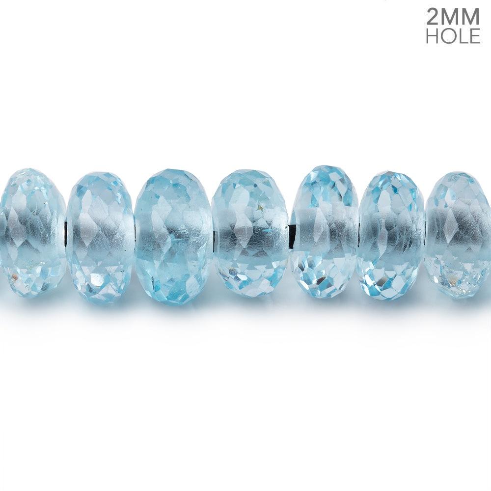8mm Sky Blue Topaz 2mm Large Hole Faceted Rondelles 8 inch 44 Beads AA (ONLINE ORDER ONLY)