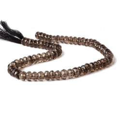 8mm Smoky Quartz Faceted Rondelles 14.5 inch 74 beads AAA