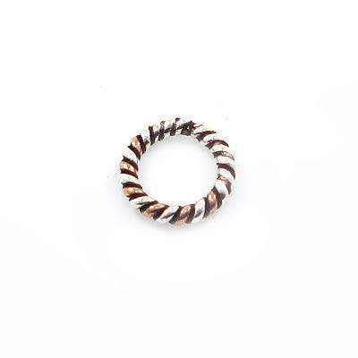 8mm Sterling Silver and Copper Twisted Jumpring -10pcs (ONLINE ORDER ONLY)