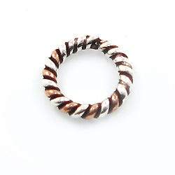 8mm Sterling Silver and Copper Twisted Jumpring -10pcs (ONLINE ORDER ONLY)