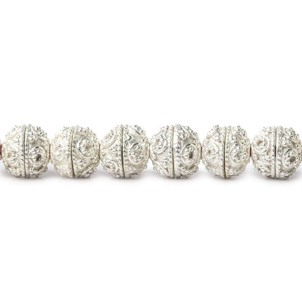 8mm Sterling Silver plated Copper Bead Cap Miligrain Circles (ONLINE ORDER ONLY)