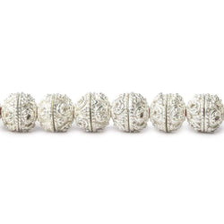8mm Sterling Silver plated Copper Bead Cap Miligrain Circles (ONLINE ORDER ONLY)