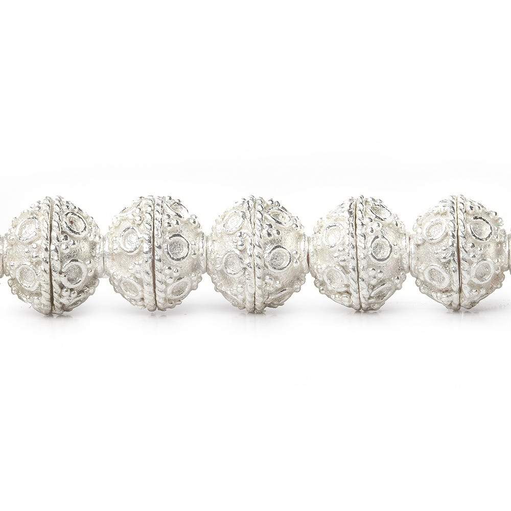 8mm Sterling Silver plated Copper Bead Cap Persian 8 inch 58 beads (ONLINE ORDER ONLY)