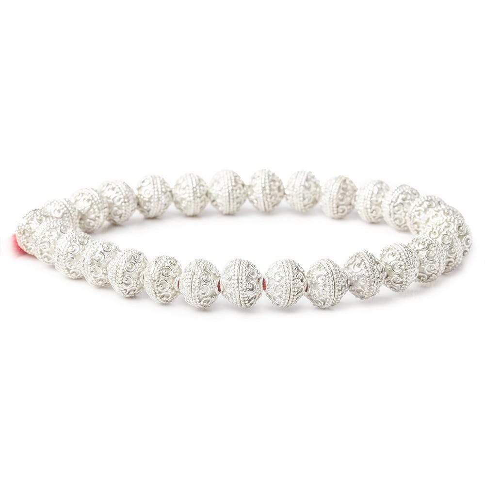 8mm Sterling Silver Plated Copper Bead Cap Roval Petite Persian 8 inch 54 beads (ONLINE ORDER ONLY)
