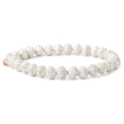 8mm Sterling Silver Plated Copper Bead Cap Roval Petite Persian 8 inch 54 beads (ONLINE ORDER ONLY)