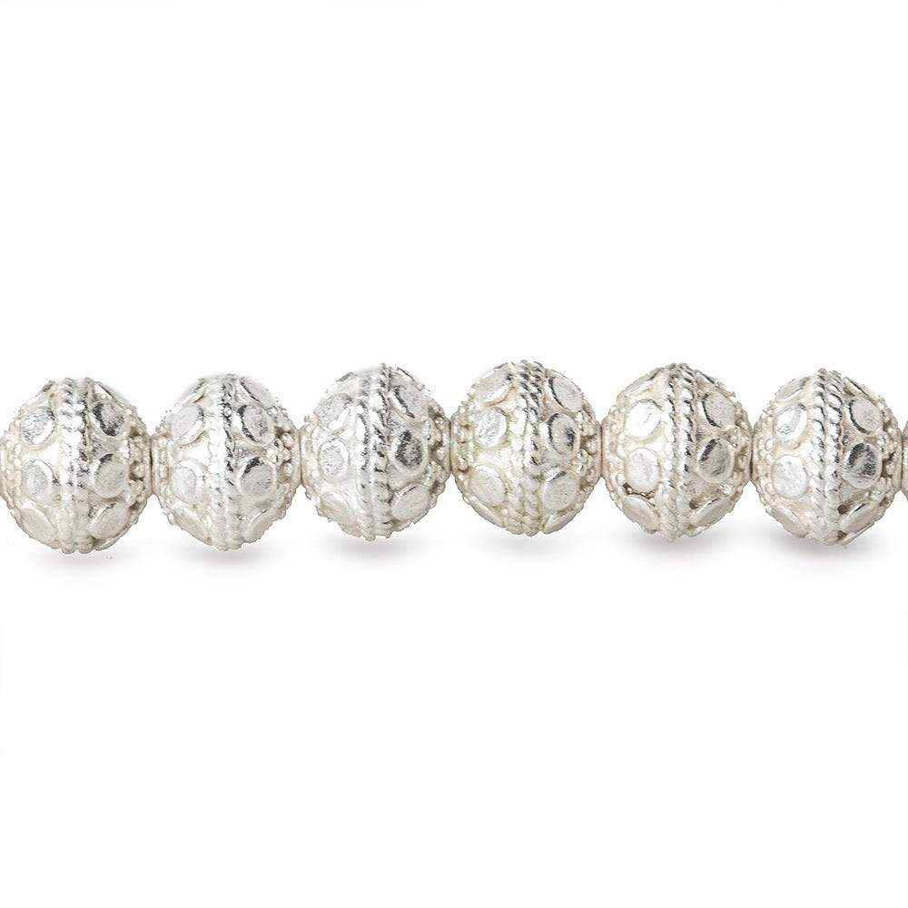 8mm Sterling Silver plated Copper Bead Round Dot Design 8 inch 28 pcs (ONLINE ORDER ONLY)