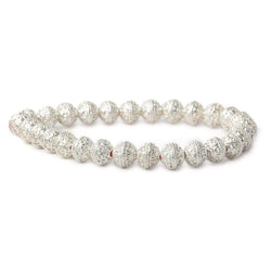8mm Silver Plated Copper Roval Persian Beads 8 inch 28 pieces (ONLINE ORDER ONLY)