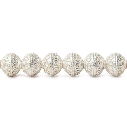 8mm Silver Plated Copper Roval Persian Beads 8 inch 28 pieces (ONLINE ORDER ONLY)