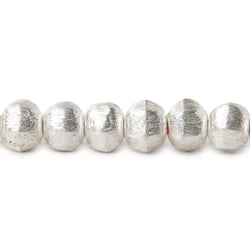 8mm Sterling Silver plated Copper Brushed Hexagon Beads 8 inch 30 pcs (ONLINE ORDER ONLY)