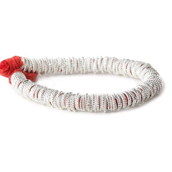 8mm Sterling Silver Plated Copper Twisted Jumpring 8 inch 42 beads (ONLINE ORDER ONLY)