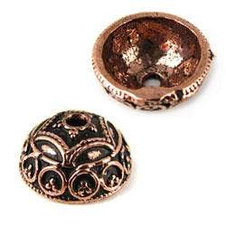 8x15x15mm Copper Bead Cap Bali Design *DISCONTINUED* (ONLINE ORDER ONLY)