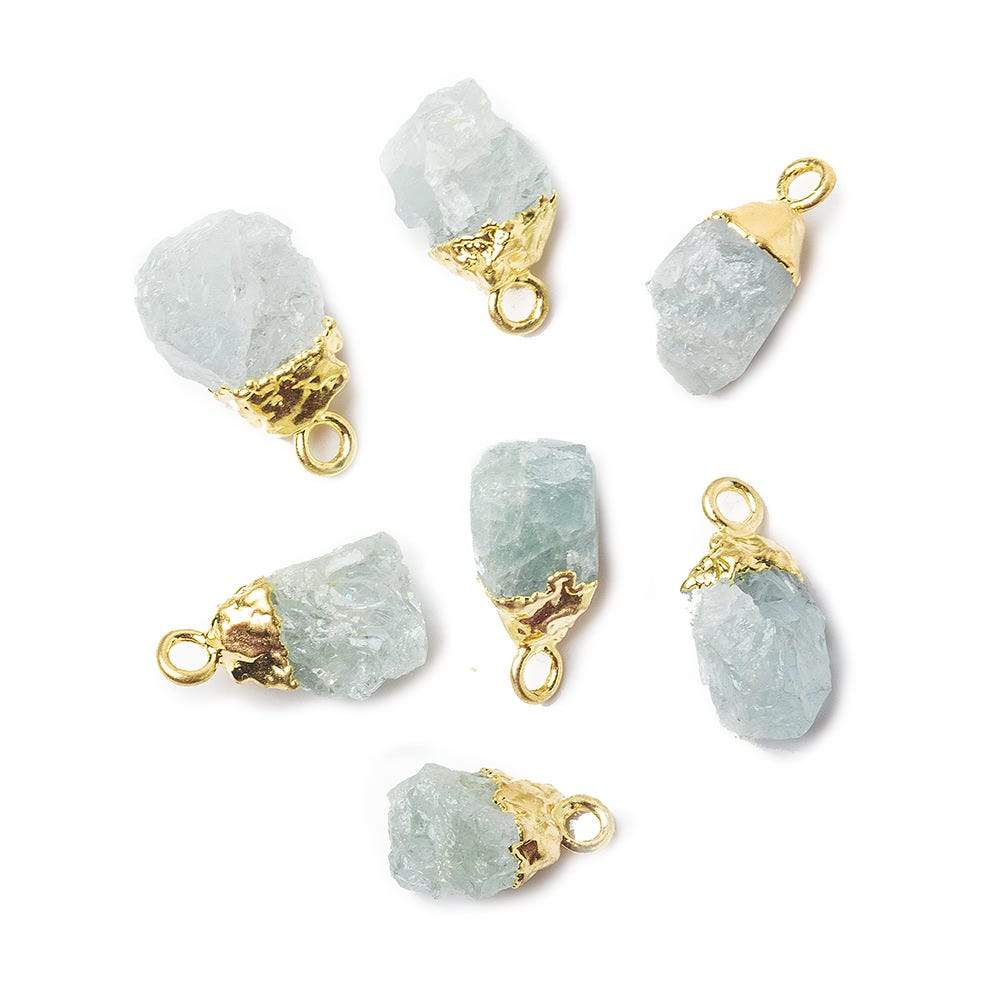8x4x5mm Gold Leafed Aquamarine Unpolished Natural Crystal Pendant 1 piece (ONLINE ORDER ONLY)