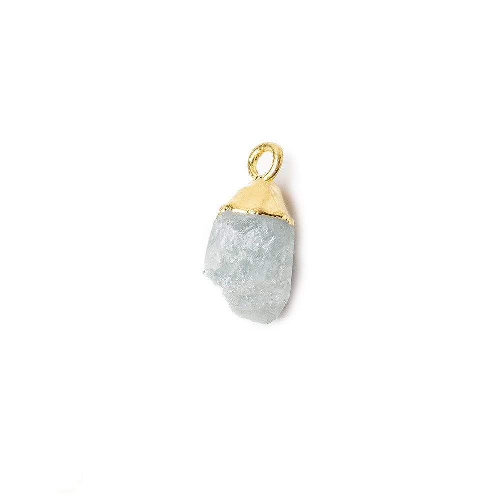 8x4x5mm Gold Leafed Aquamarine Unpolished Natural Crystal Pendant 1 piece (ONLINE ORDER ONLY)