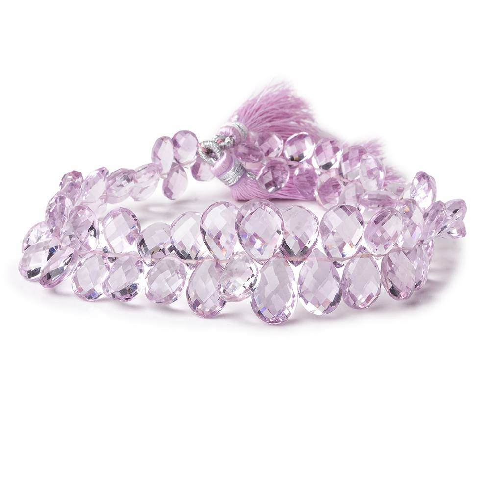 8x5-12x8mm Pink Amethyst Faceted Pear Beads 8 inch 63 pieces AAA