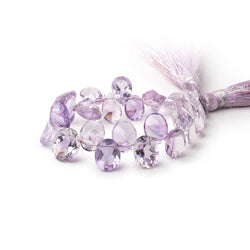8x6-10x8mm Pink Amethyst Faceted Pear and Oval 4.5 inch 27 Beads AAA