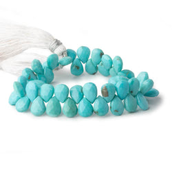 8x6-11x7mm Sleeping Beauty Turquoise Faceted Pear Beads 8 inch 50 pieces (ONLINE ORDER ONLY)