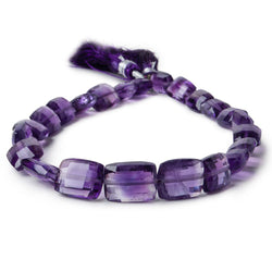8x6-11x8mm Amethyst Checkerboard Rectangles 8.5 inch 23 beads A (ONLINE ORDER ONLY)