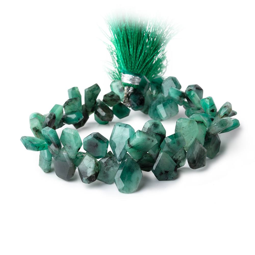 8x6-12x9mm Brazilian Emerald Faceted Freeform Beads 6.5 inch 64 pieces (ONLINE ORDER ONLY)