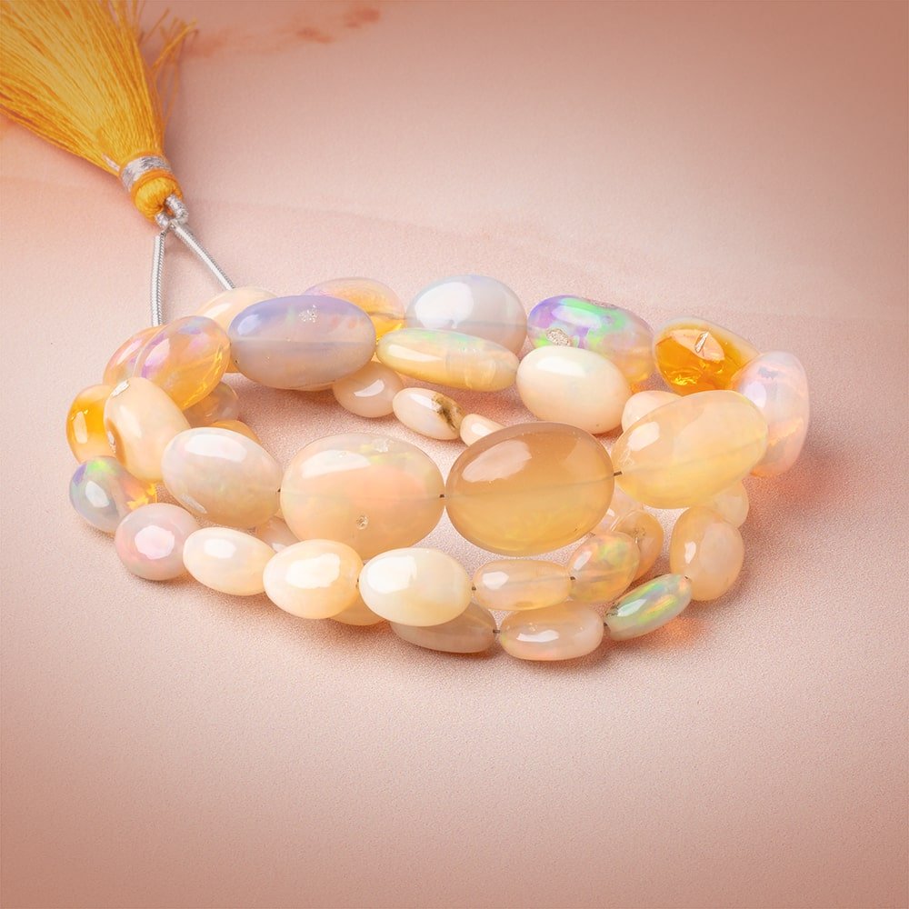 8x6-16x13mm Golden Ethiopian Opal Plain Nugget Beads 18 inch 43 pieces AA (ONLINE ORDER ONLY)