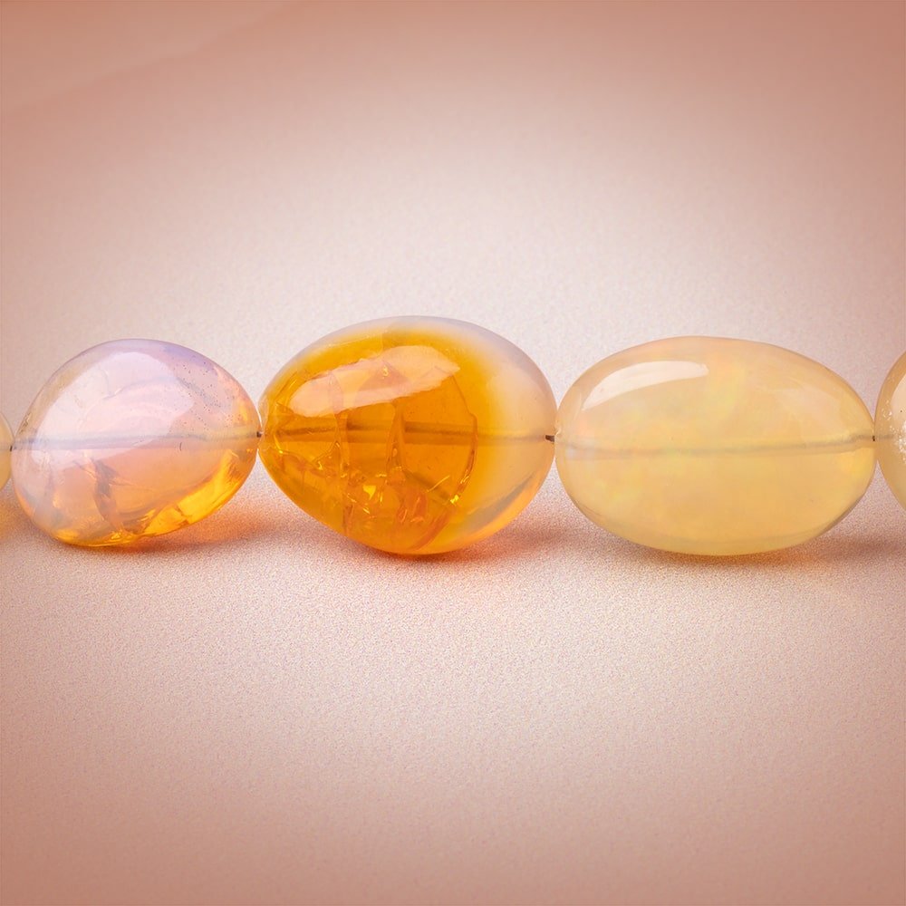 8x6-16x13mm Golden Ethiopian Opal Plain Nugget Beads 18 inch 43 pieces AA (ONLINE ORDER ONLY)