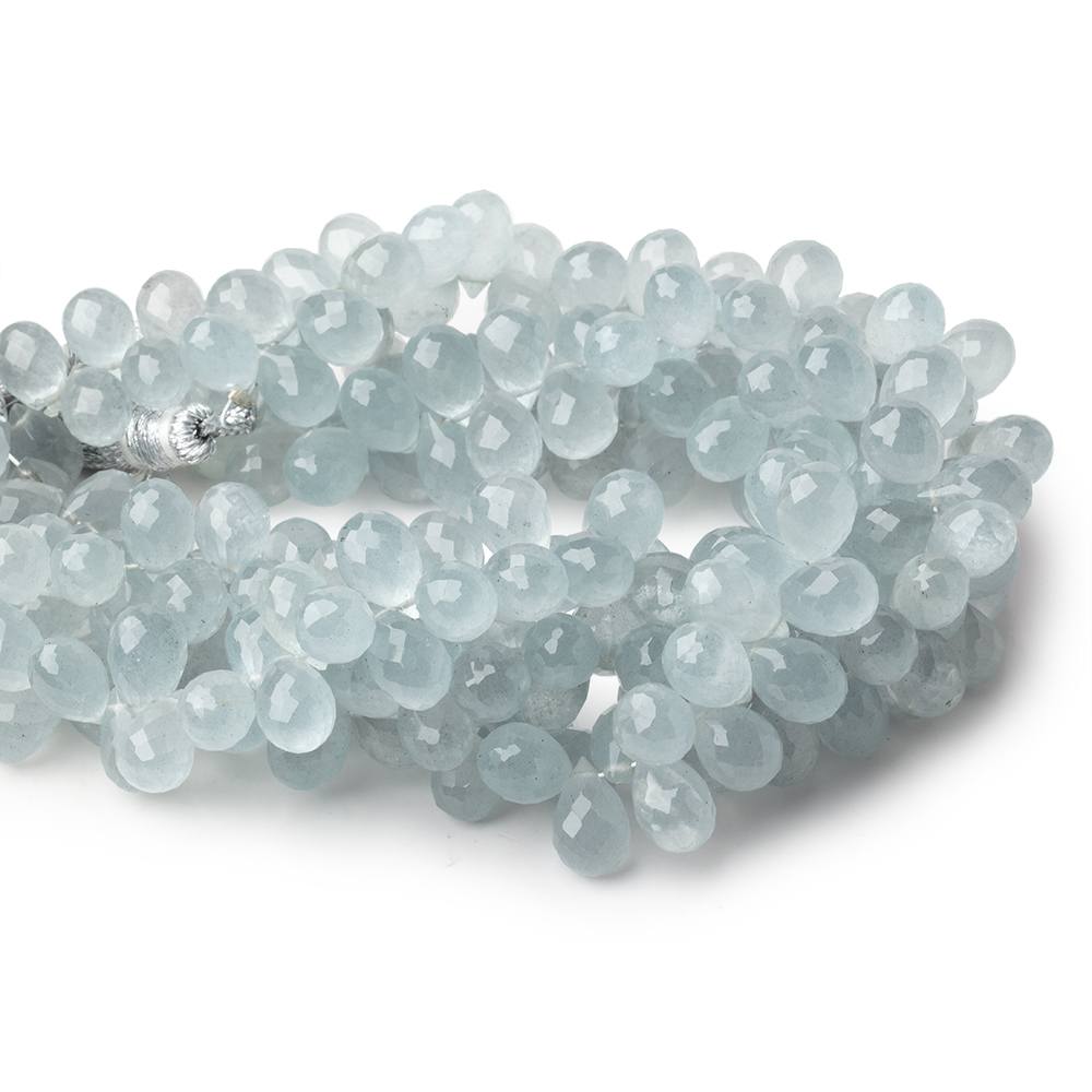 8x6-9x6.5mm Aquamarine Faceted Tear Drop Beads 7.5 inch 70 pieces AAA (ONLINE ORDER ONLY)