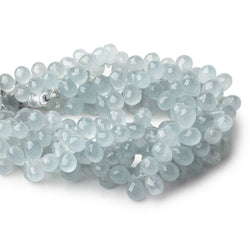 8x6-9x6.5mm Aquamarine Faceted Tear Drop Beads 7.5 inch 70 pieces AAA (ONLINE ORDER ONLY)