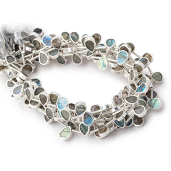8x6mm Silver Leafed Labradorite Plain Pear Strand 20 Beads (ONLINE ORDER ONLY)