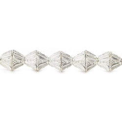 8x6mm Sterling Silver Plated Copper Square Bead Cap 8 inch 38 pcs (ONLINE ORDER ONLY)