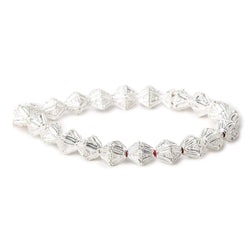 8x6mm Sterling Silver Plated Copper Square Bead Cap 8 inch 38 pcs (ONLINE ORDER ONLY)