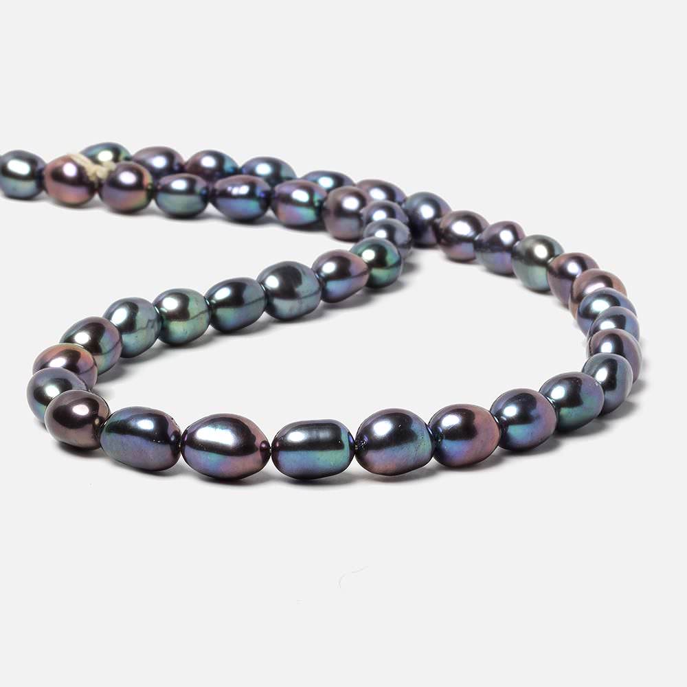 8x7-11x8mm Peacock straight drill Oval Freshwater Pearls 15 inch 36 pieces AA (ONLINE ORDER ONLY)