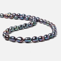 8x7-11x8mm Peacock straight drill Oval Freshwater Pearls 15 inch 36 pieces AA (ONLINE ORDER ONLY)