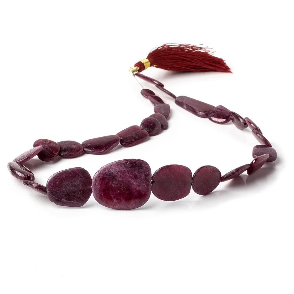 8x7-25x21mm Ruby Plain Slice Beads 15 inch 26 pieces (ONLINE ORDER ONLY)