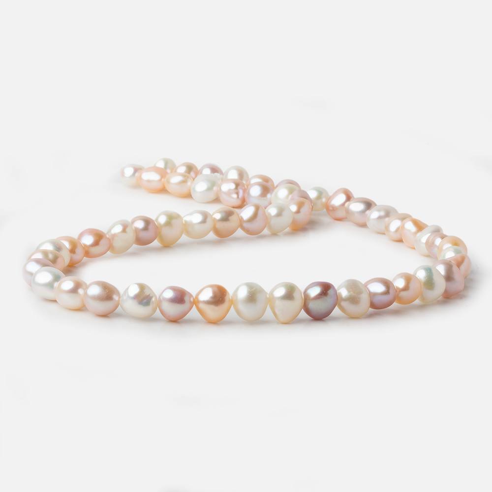 8x7-9x8mm TriColor Side Drill Baroque Freshwater Pearl 16 inch 49 pieces A (ONLINE ORDER ONLY)