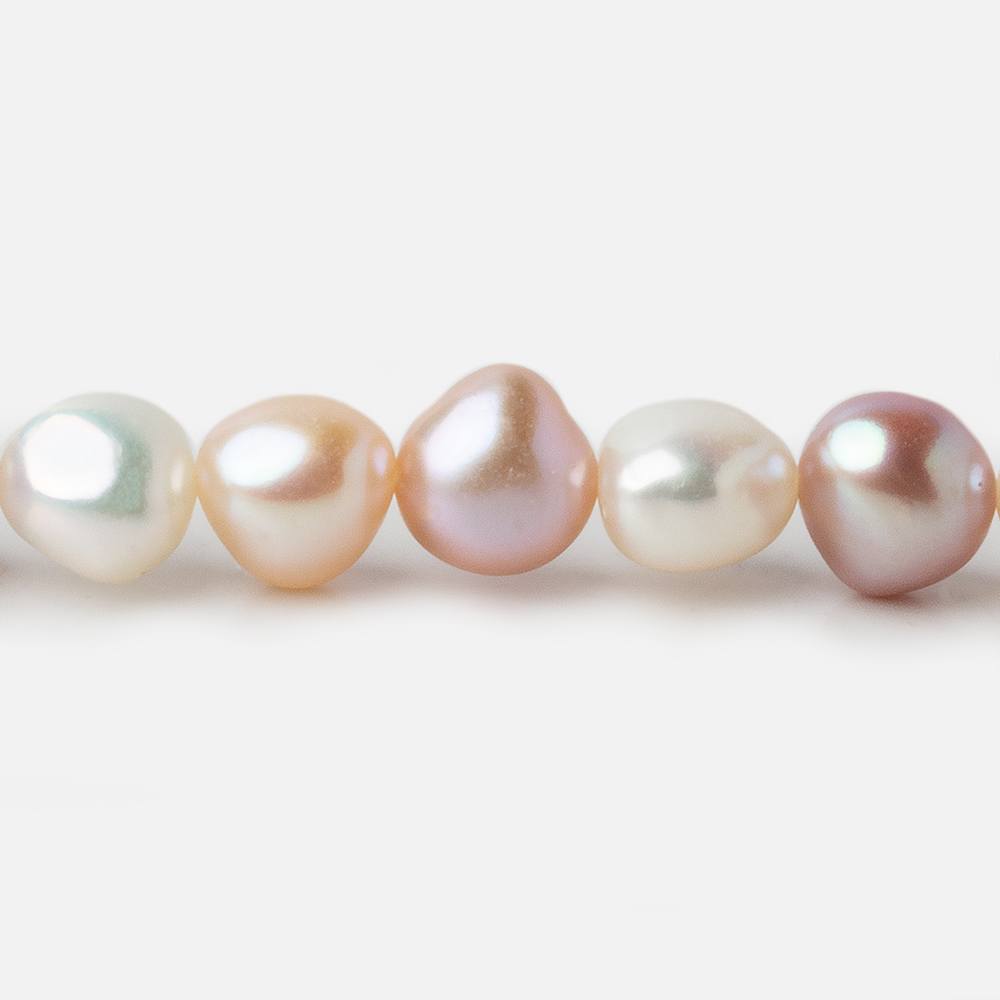 8x7-9x8mm TriColor Side Drill Baroque Freshwater Pearl 16 inch 49 pieces A (ONLINE ORDER ONLY)