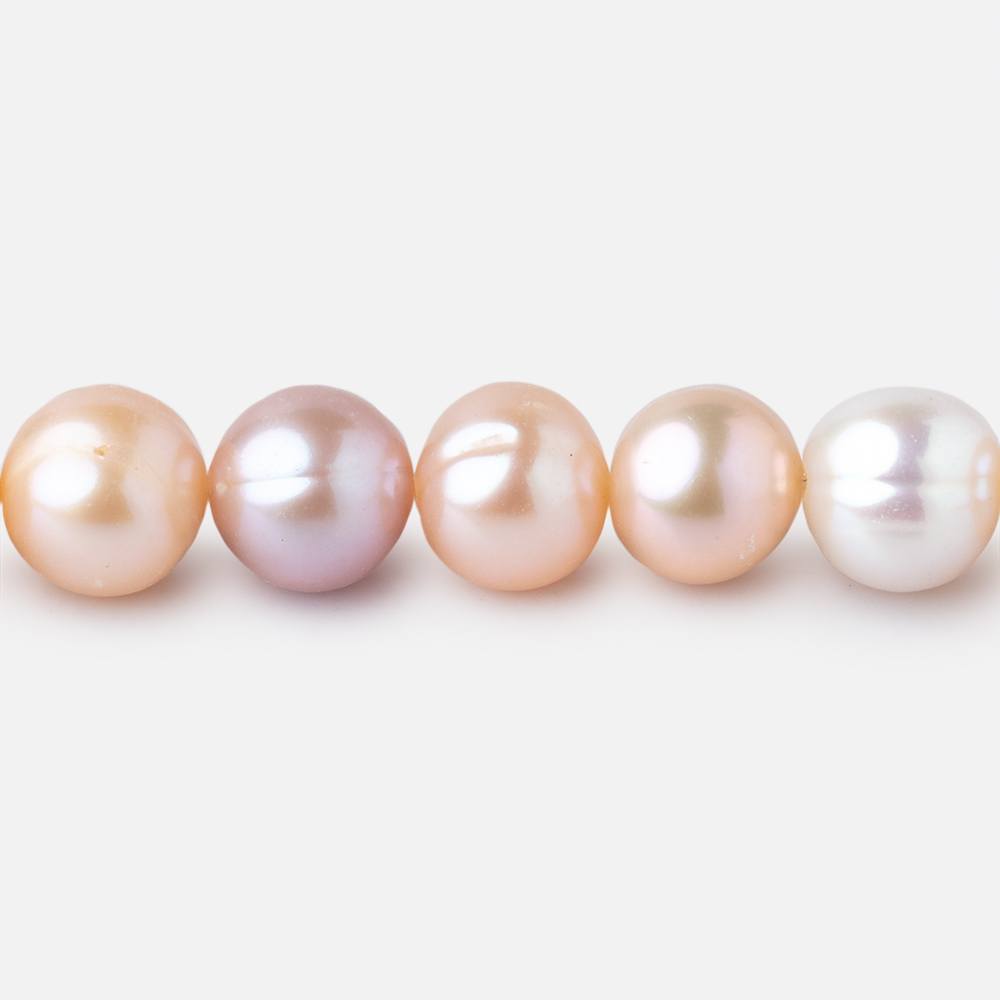8x7.5mm Tri Color Off Round Freshwater Pearls 15 inch 45 Beads (ONLINE ORDER ONLY)