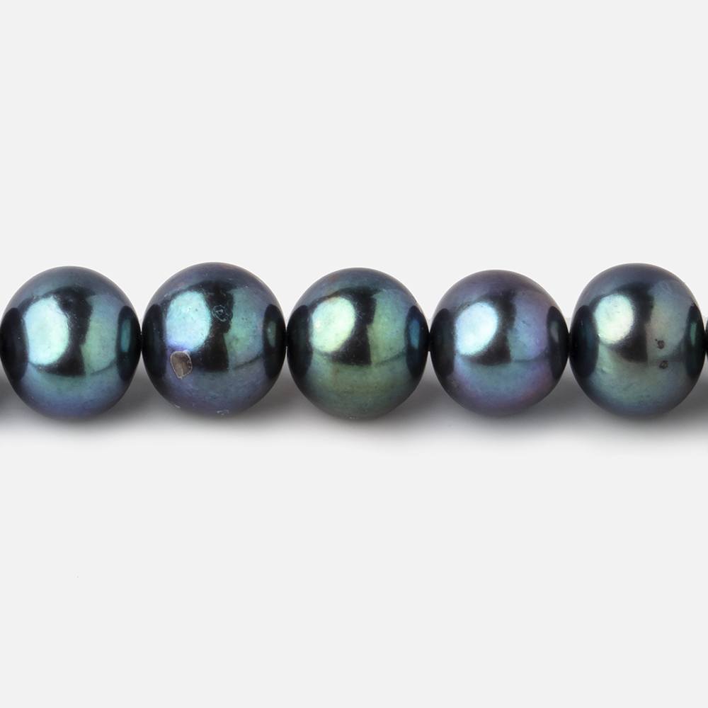 8x7mm Green Peacock Off Round Freshwater Pearls 15.5 inch 52 pieces (ONLINE ORDER ONLY)