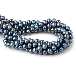 8x7mm Green Peacock Off Round Freshwater Pearls 15.5 inch 52 pieces (ONLINE ORDER ONLY)