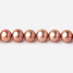 8x7mm Light Copper Off Round Freshwater Pearls 15.5 inch 53 Beads AA (ONLINE ORDER ONLY)