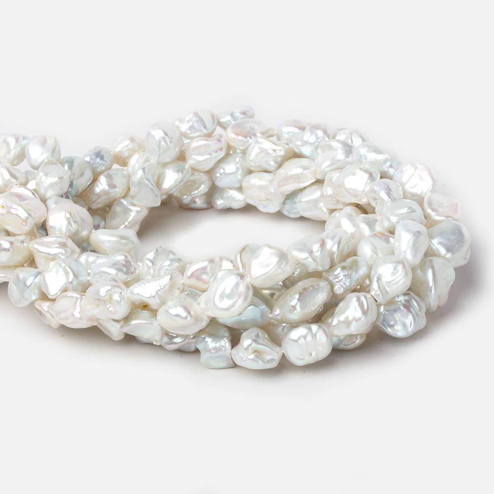 8x7x5-10x8x6mm White Straight Drilled Keshi Freshwater Pearls 16 inch 46 pieces (ONLINE ORDER ONLY)
