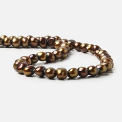 8x8- 8x10mm Golden Brown Baroque 2.5mm large hole Pearls 15 in. 48 pcs (ONLINE ORDER ONLY)