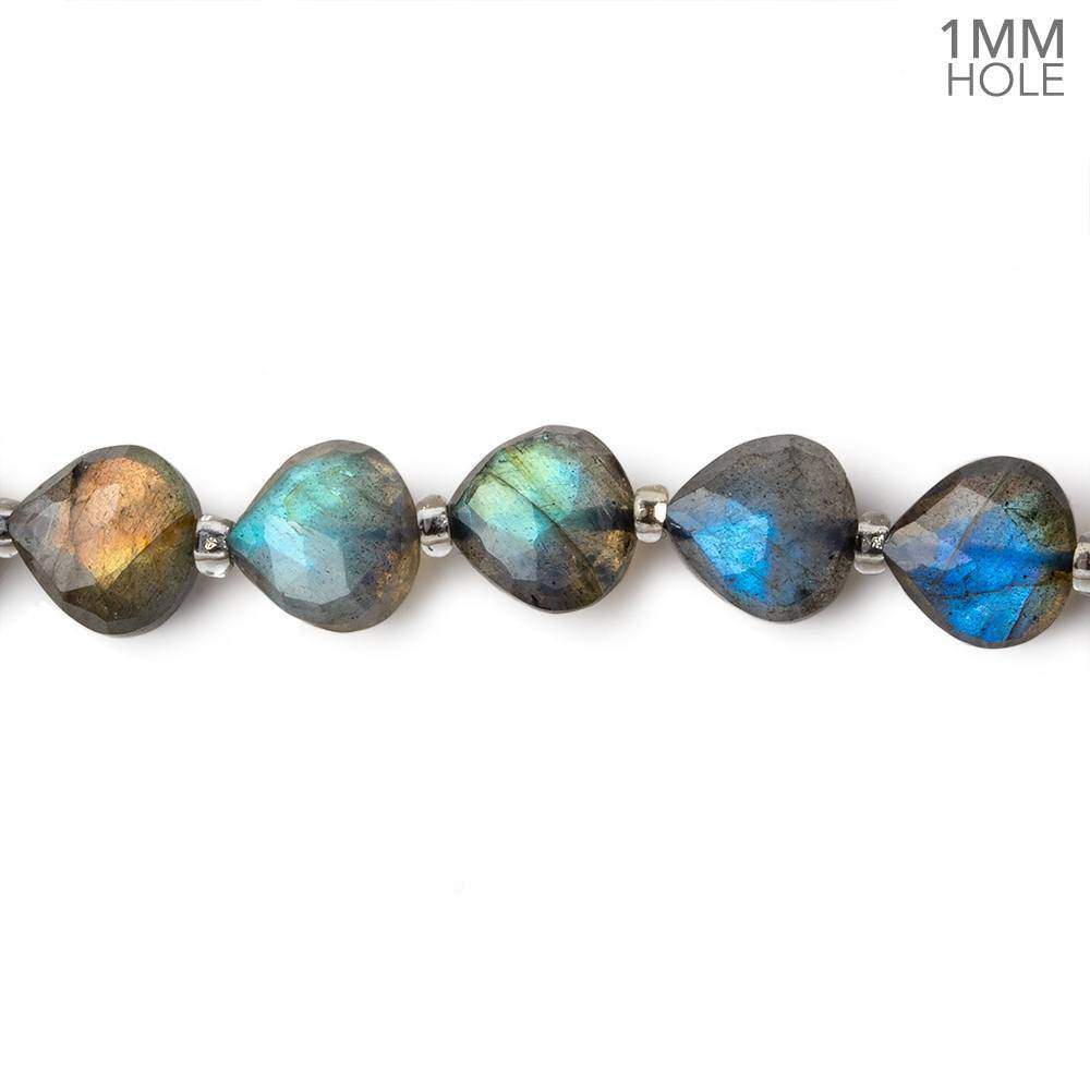 8x8mm Labradorite calibrated faceted hearts 16 inch 43 beads AAA 1mm Hole (ONLINE ORDER ONLY)