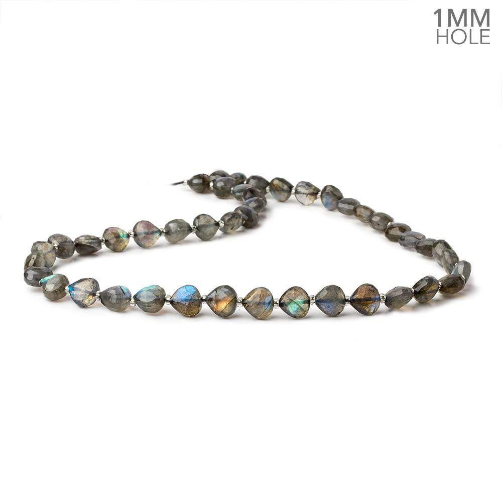 8x8mm Labradorite calibrated faceted hearts 16 inch 43 beads AAA 1mm Hole (ONLINE ORDER ONLY)