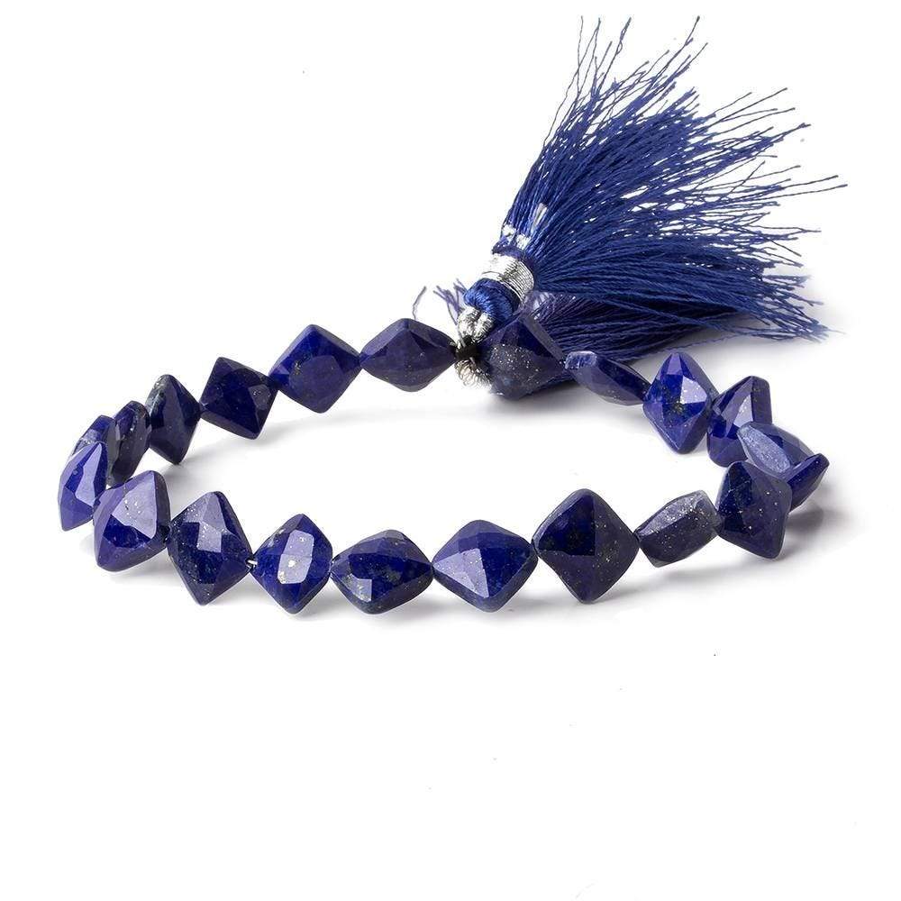 8x8mm Lapis Lazuli corner faceted square beads 8 inch 21 pieces (ONLINE ORDER ONLY)