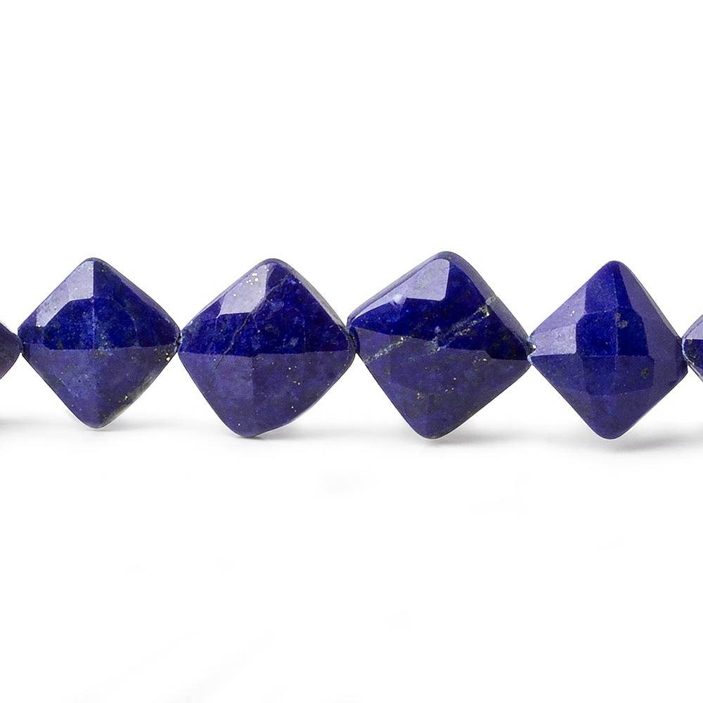 8x8mm Lapis Lazuli corner faceted square beads 8 inch 21 pieces (ONLINE ORDER ONLY)