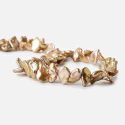 9-10mm Champagne Brown Keshi Side Drilled Freshwater Pearls, 15.5 inch, 70 pieces (ONLINE ORDER ONLY)